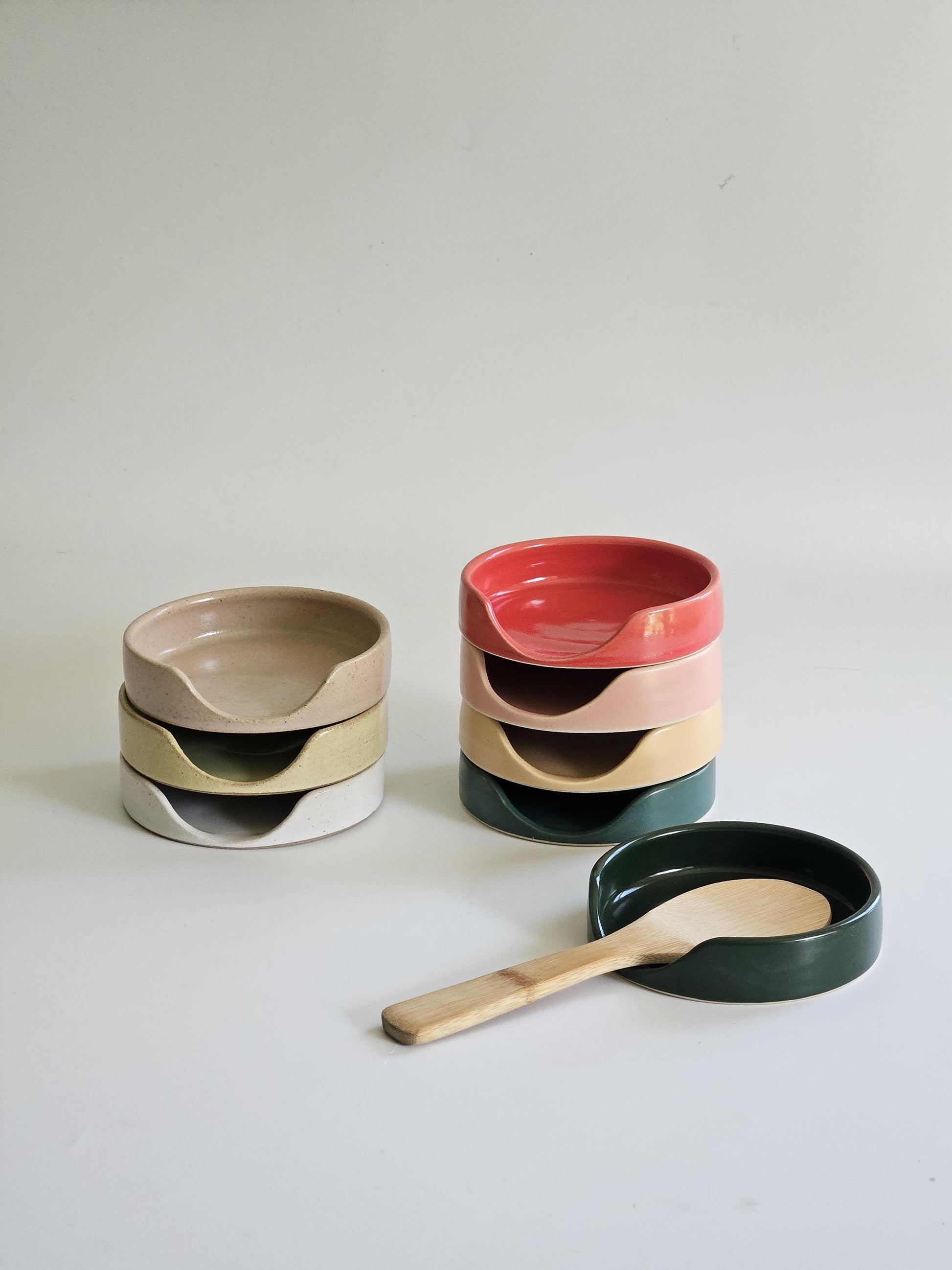 Handmade Ceramic Spoon Rest • Wheel Thrown Pottery, Minimal Kitchen Decor
