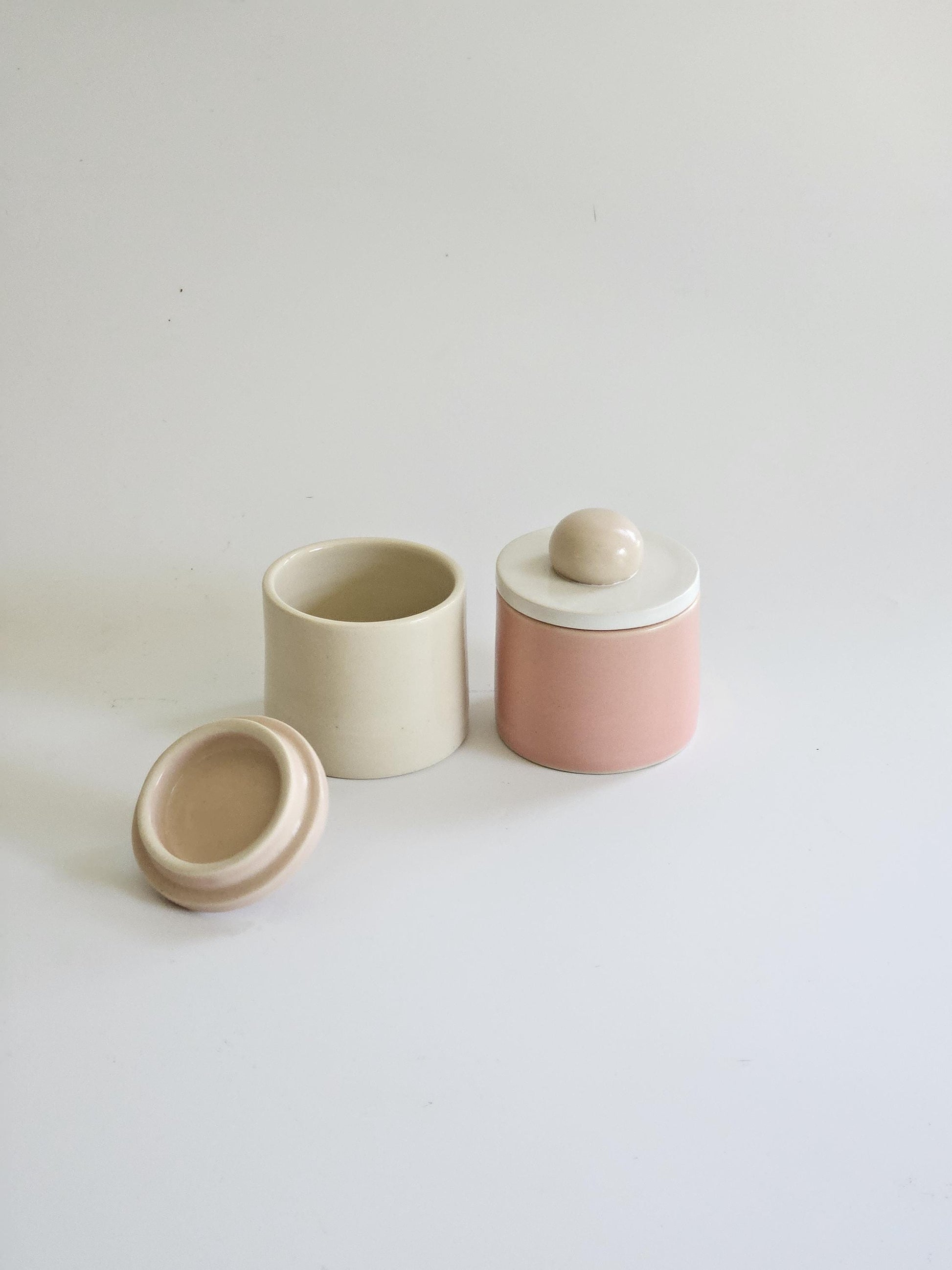 Baby Jar • Colorful Ceramic Bitty Jar • Handmade Color Block Pottery