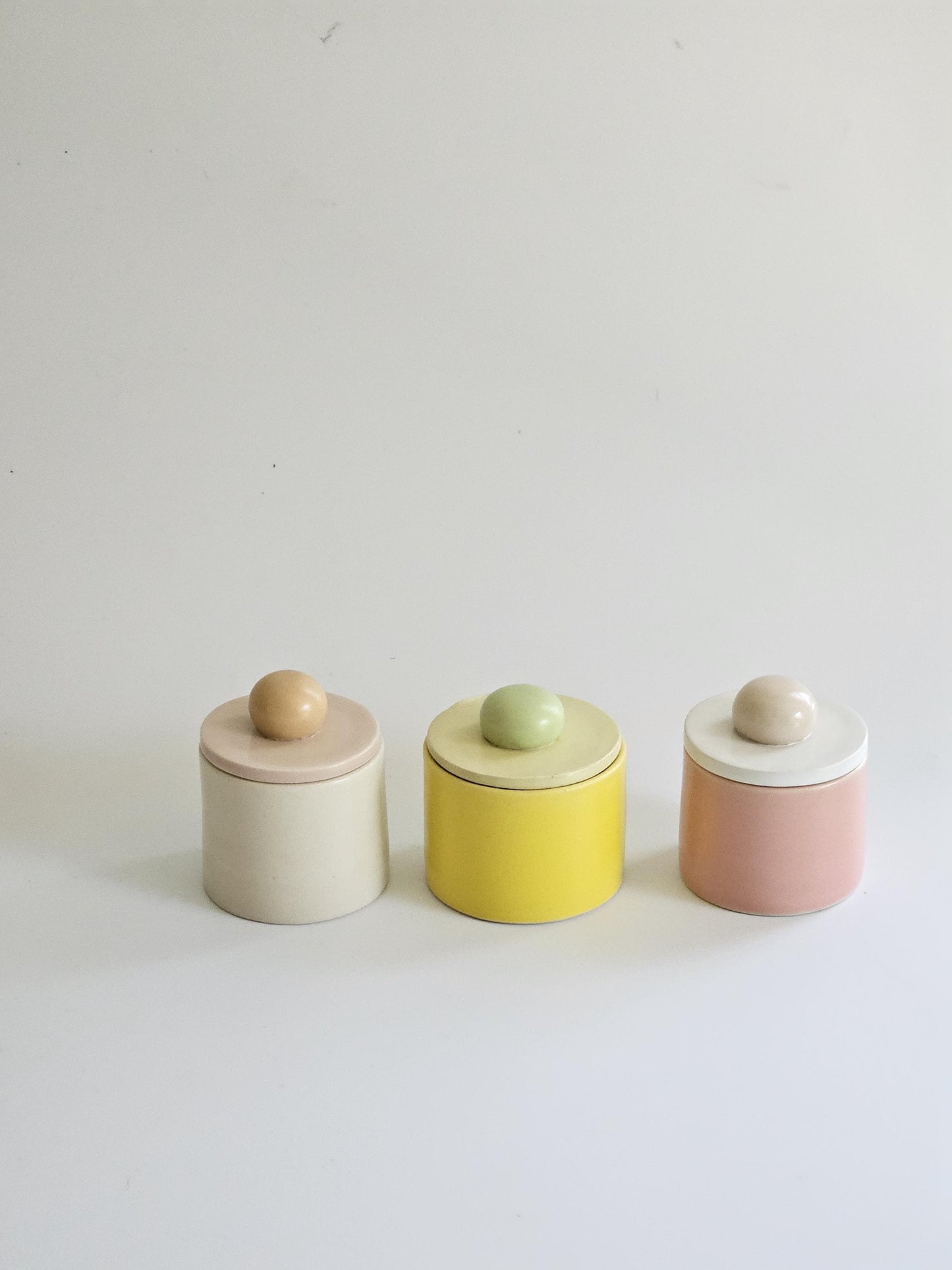 Baby Jar • Colorful Ceramic Bitty Jar • Handmade Color Block Pottery