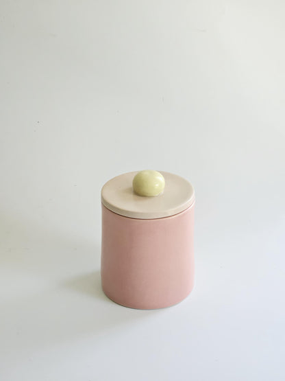 Candy Jar • Colorful Ceramic Wheel Thrown Jar • Handmade Color Block Pottery