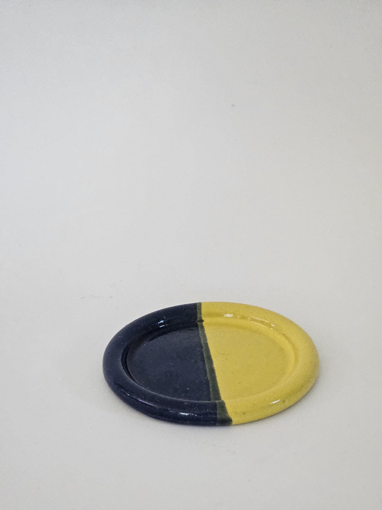 Handmade Ceramic Color Block Coaster: Wheel Thrown Pottery