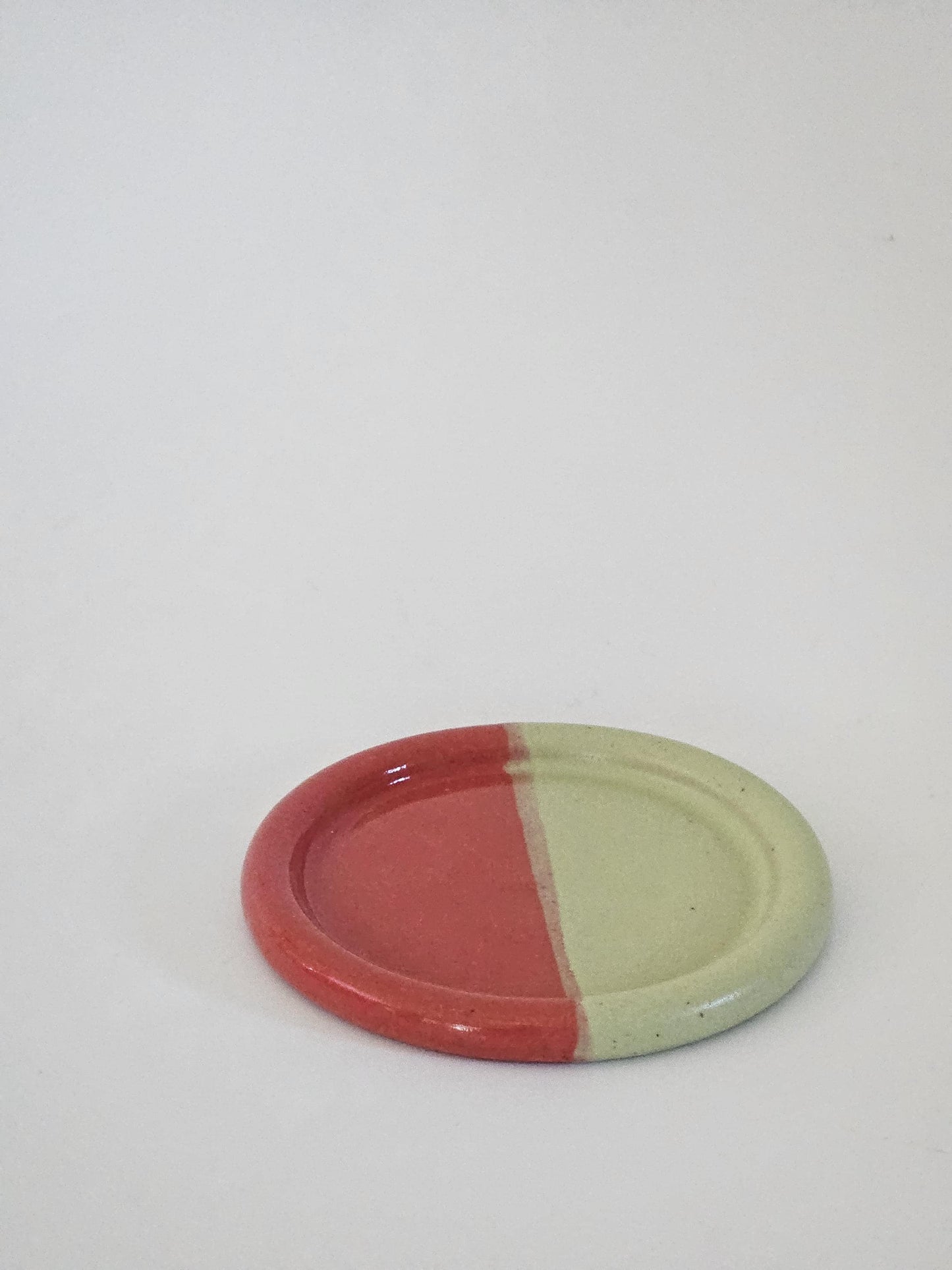 Handmade Ceramic Color Block Coaster: Wheel Thrown Pottery