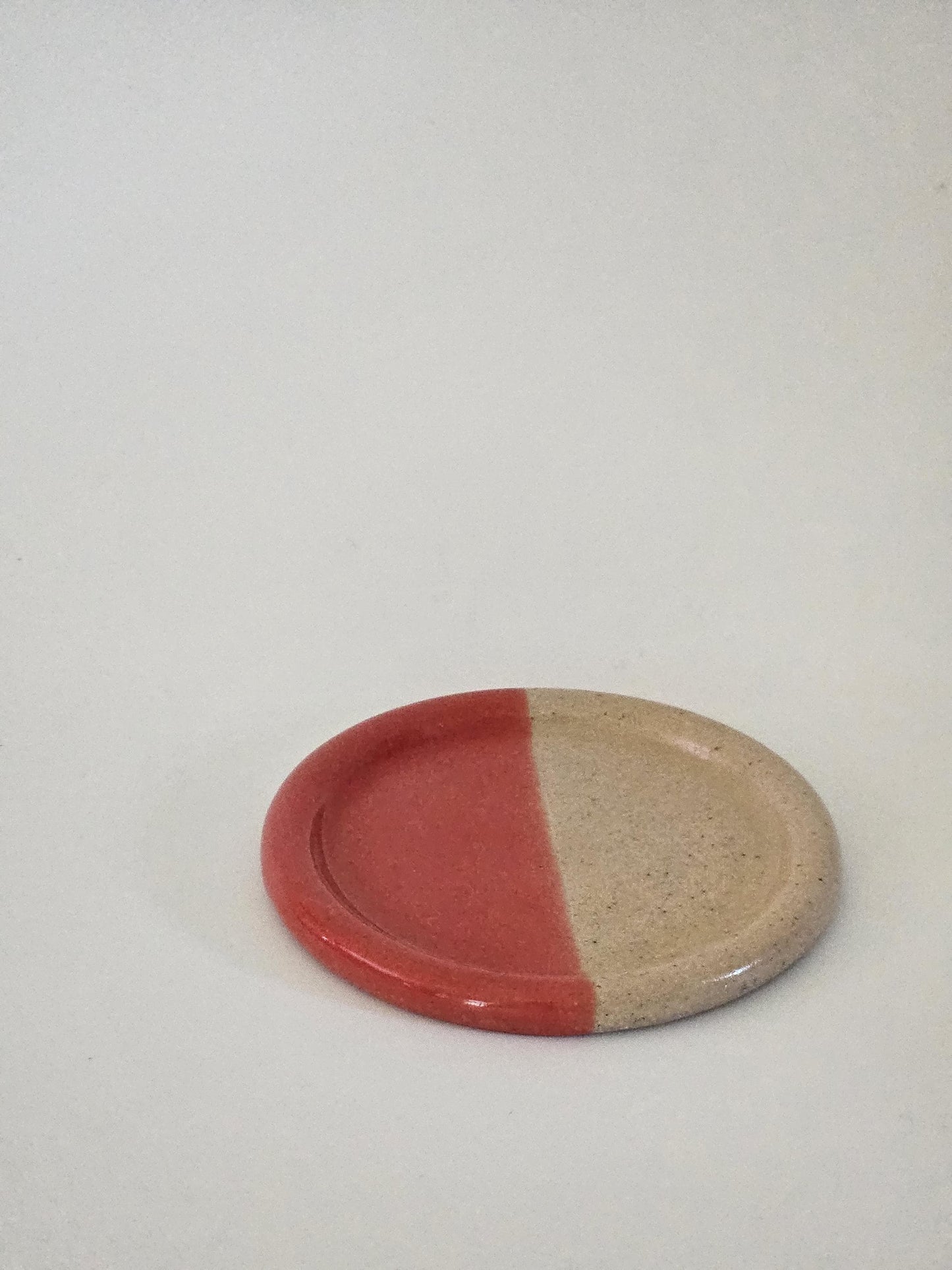 Handmade Ceramic Color Block Coaster: Wheel Thrown Pottery