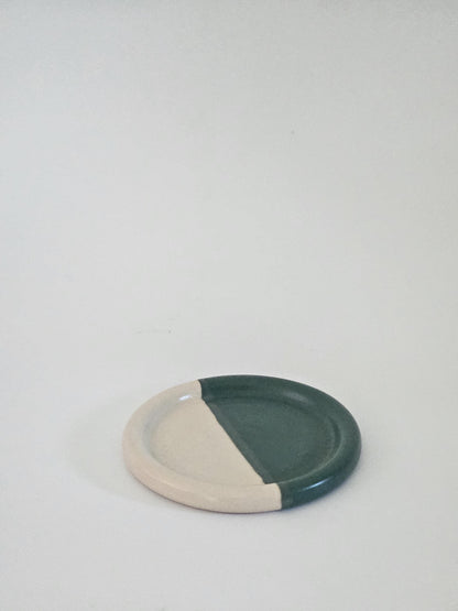Handmade Ceramic Color Block Coaster: Wheel Thrown Pottery