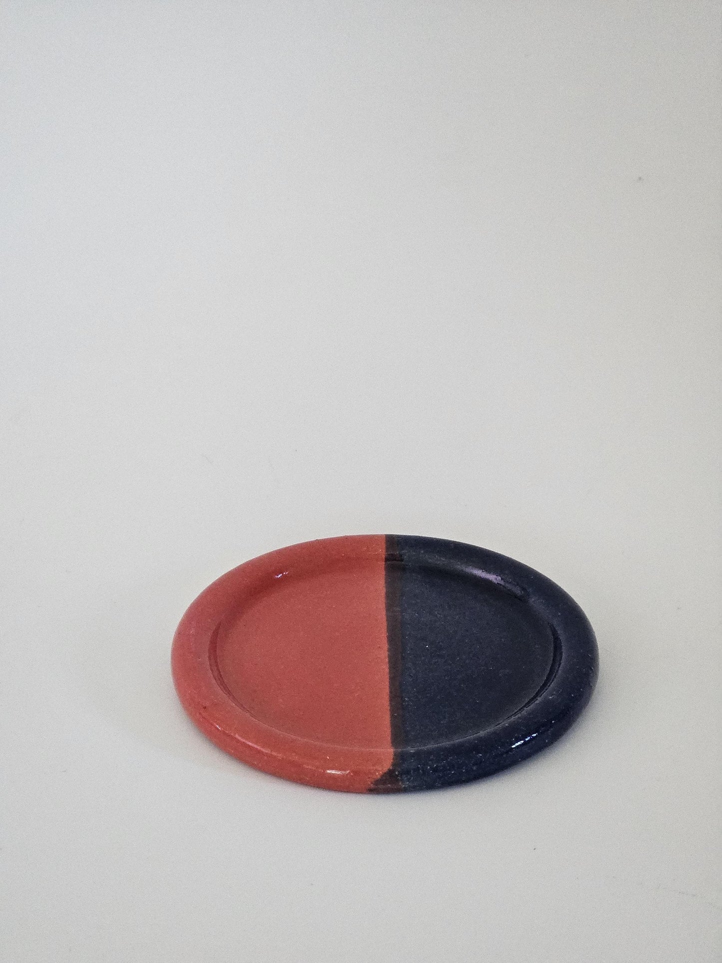 Handmade Ceramic Color Block Coaster: Wheel Thrown Pottery