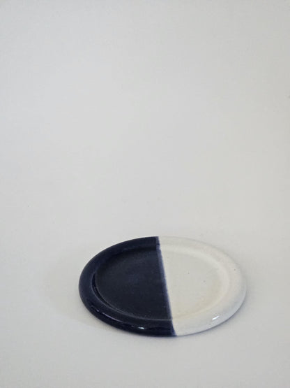 Handmade Ceramic Color Block Coaster: Wheel Thrown Pottery