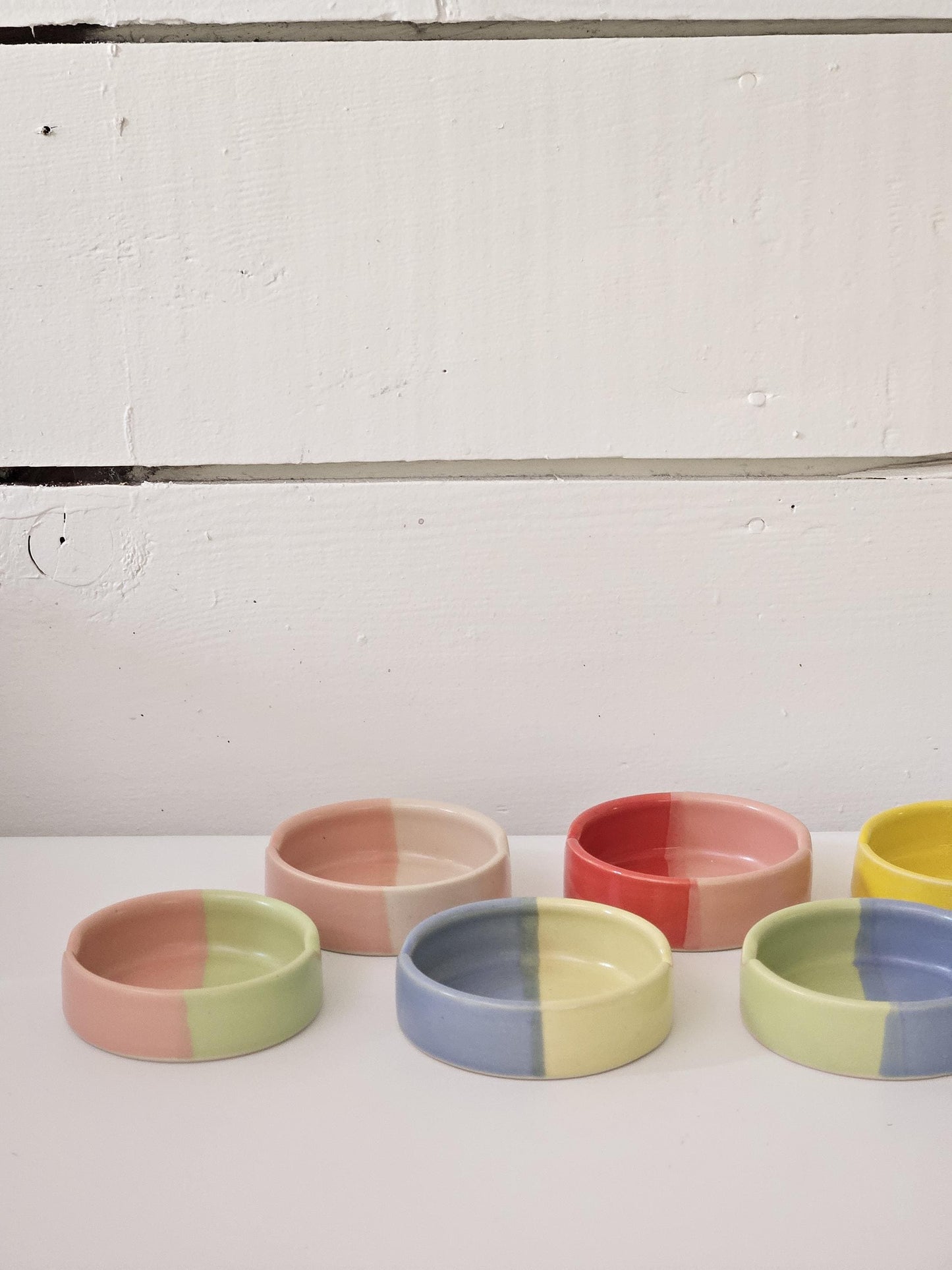 Handmade Ceramic Ashtray: Two-Tone Color Block Glaze