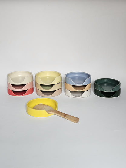 Handmade Ceramic Spoon Rest • Wheel Thrown Pottery, Minimal Kitchen Decor