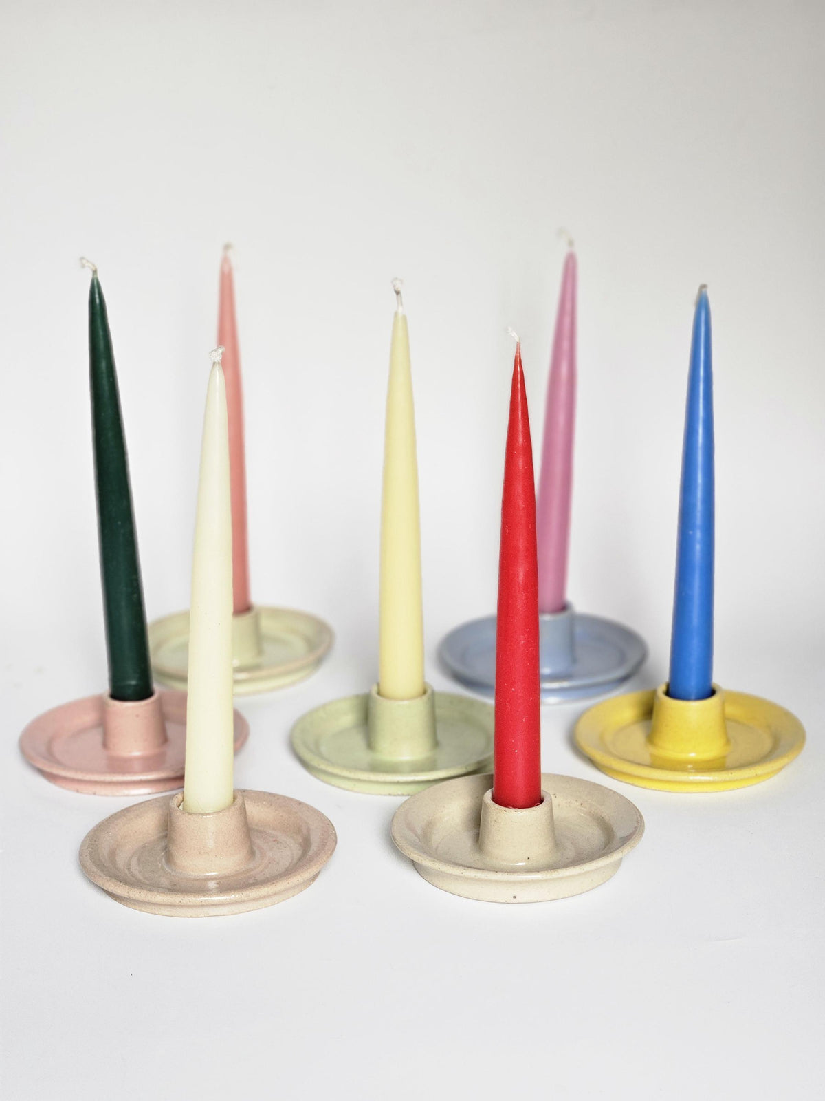 Handmade Ceramic Taper Candle Holder: Earthy Speckled Candlestick