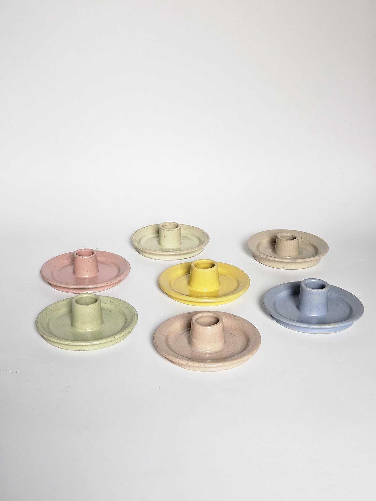 Handmade Ceramic Taper Candle Holder: Earthy Speckled Candlestick