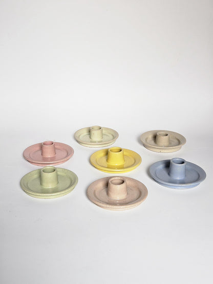 Handmade Ceramic Taper Candle Holder: Earthy Speckled Candlestick