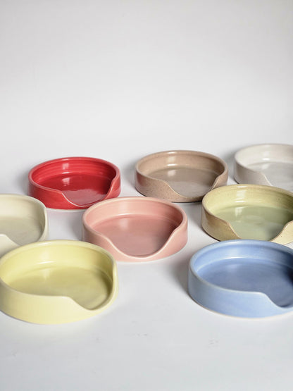 Handmade Ceramic Spoon Rest • Wheel Thrown Pottery, Minimal Kitchen Decor