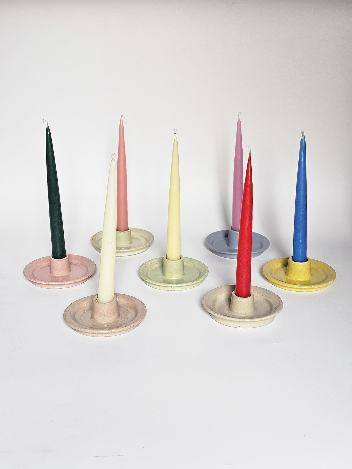 Handmade Ceramic Taper Candle Holder: Earthy Speckled Candlestick