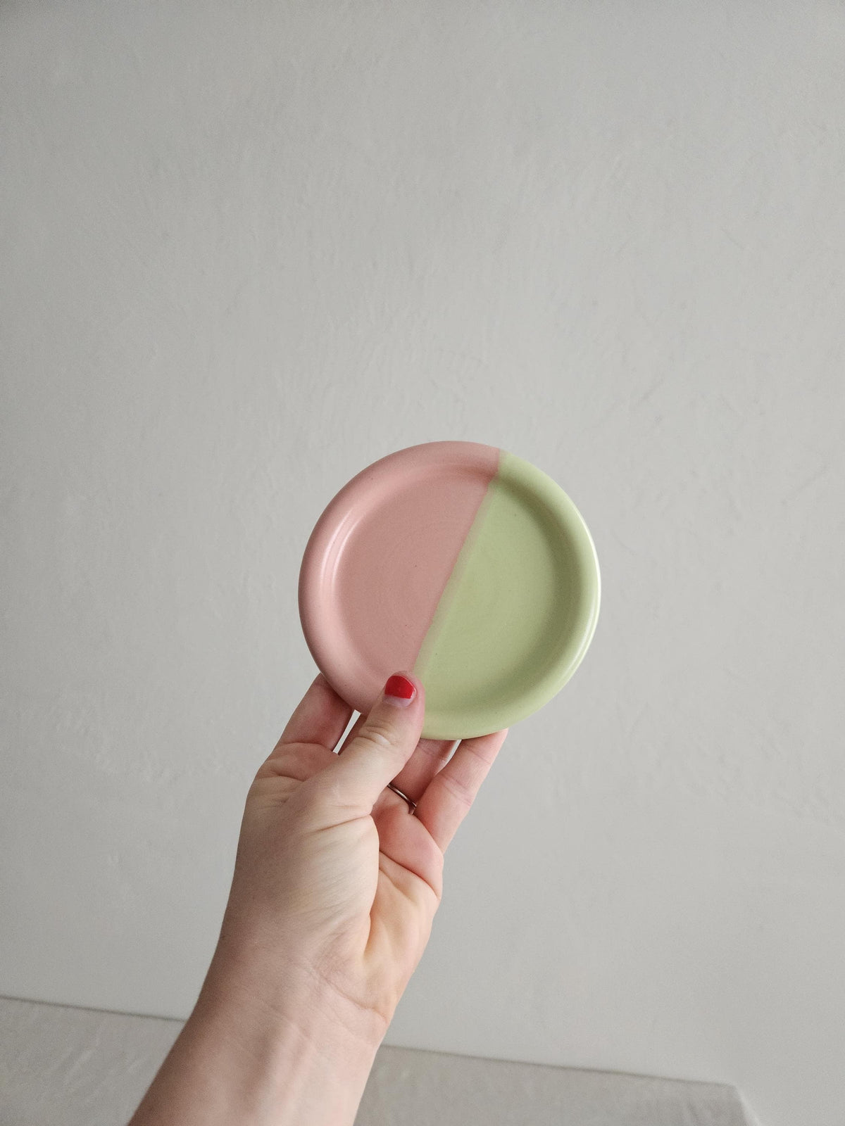 Handmade Ceramic Color Block Coaster: Wheel Thrown Pottery