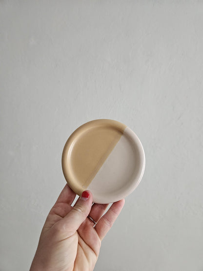 Handmade Ceramic Color Block Coaster: Wheel Thrown Pottery