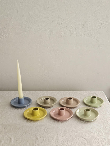 Handmade Ceramic Taper Candle Holder: Earthy Speckled Candlestick