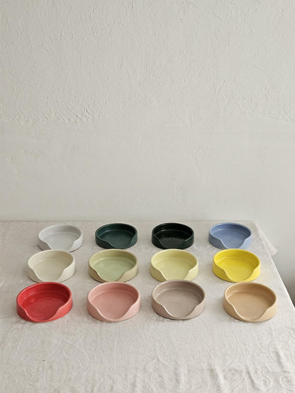 Handmade Ceramic Spoon Rest • Wheel Thrown Pottery, Minimal Kitchen Decor