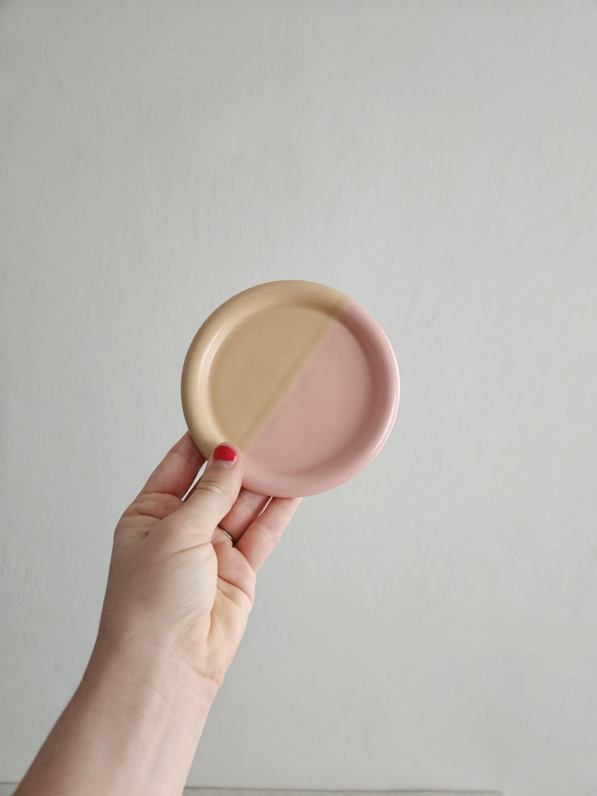 Handmade Ceramic Color Block Coaster: Wheel Thrown Pottery