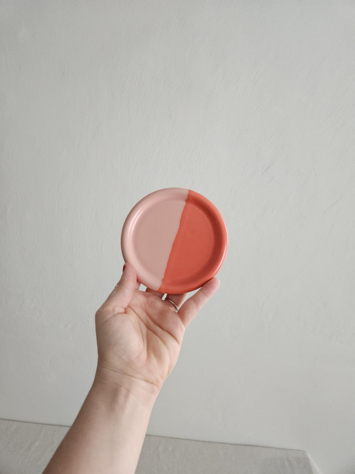 Handmade Ceramic Color Block Coaster: Wheel Thrown Pottery