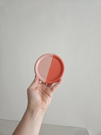 Handmade Ceramic Color Block Coaster: Wheel Thrown Pottery