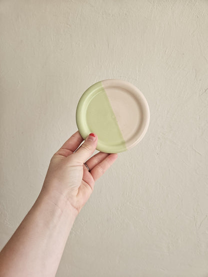 Handmade Ceramic Color Block Coaster: Wheel Thrown Pottery