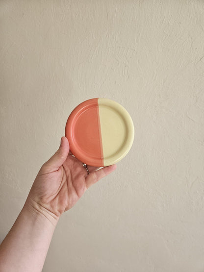 Handmade Ceramic Color Block Coaster: Wheel Thrown Pottery