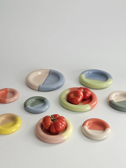 Handmade Ceramic Donut Dish: Chunky Bubble Plate, Ring & Jewelry Holder