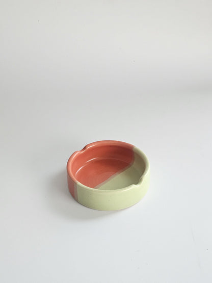 Handmade Ceramic Ashtray: Two-Tone Color Block Glaze