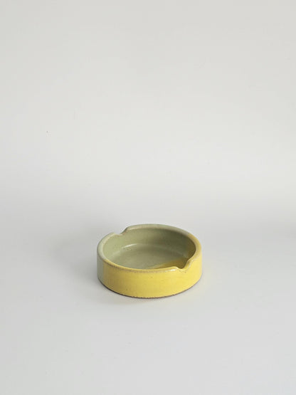 Handmade Ceramic Ashtray: Two-Tone Color Block Glaze
