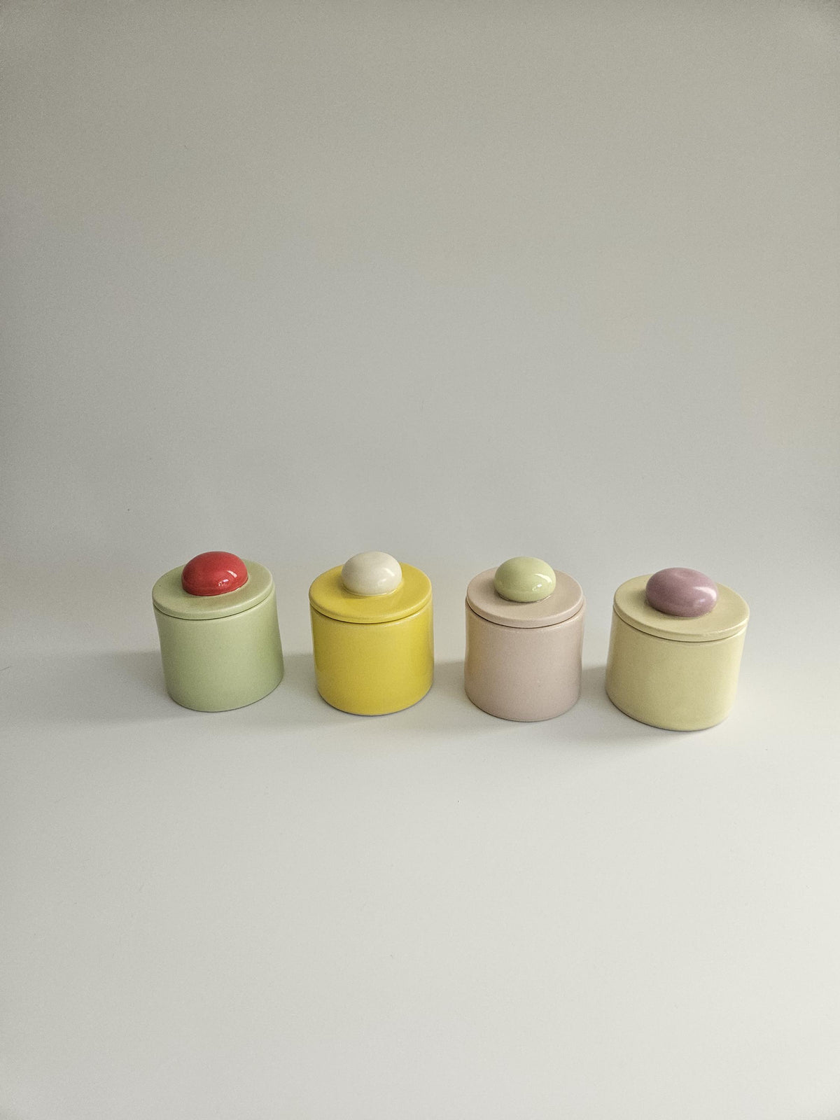 Baby Jar • Colorful Ceramic Bitty Jar • Handmade Color Block Pottery