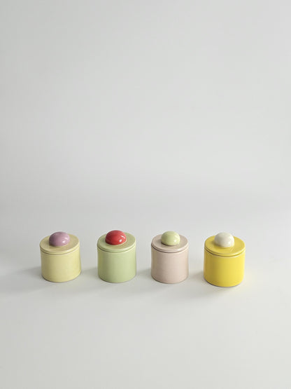 Baby Jar • Colorful Ceramic Bitty Jar • Handmade Color Block Pottery