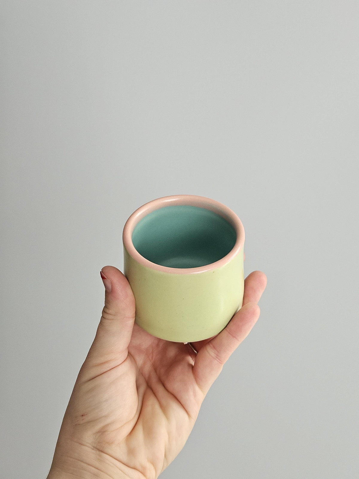 Handmade Ceramic Color Block Espresso Cup: Wheel Thrown Shot Glass