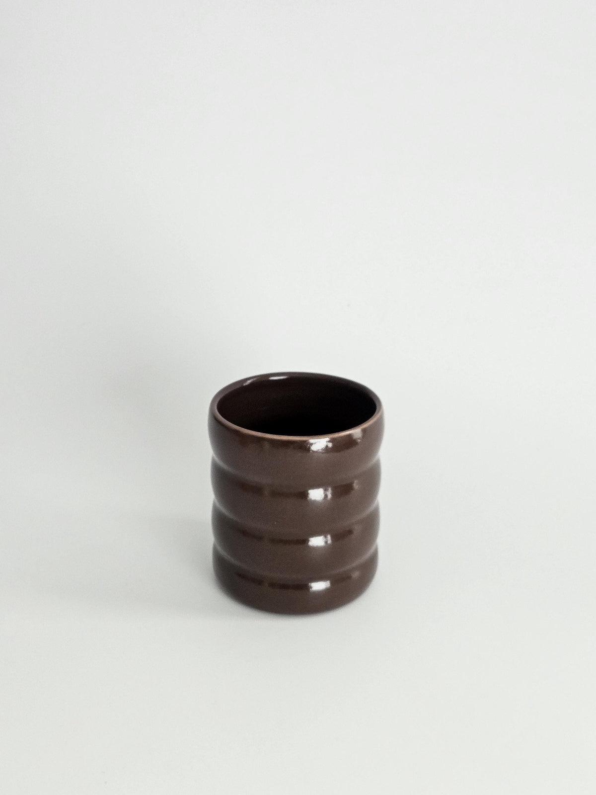 Tall Wiggly Tumbler in Espresso (Ready to Ship) • Chocolate Brown Handmade Colorful Ceramic • 20 Ounce Wobble Cup • Bubble Cup