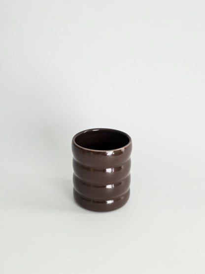 Tall Wiggly Tumbler in Espresso (Ready to Ship) • Chocolate Brown Handmade Colorful Ceramic • 20 Ounce Wobble Cup • Bubble Cup