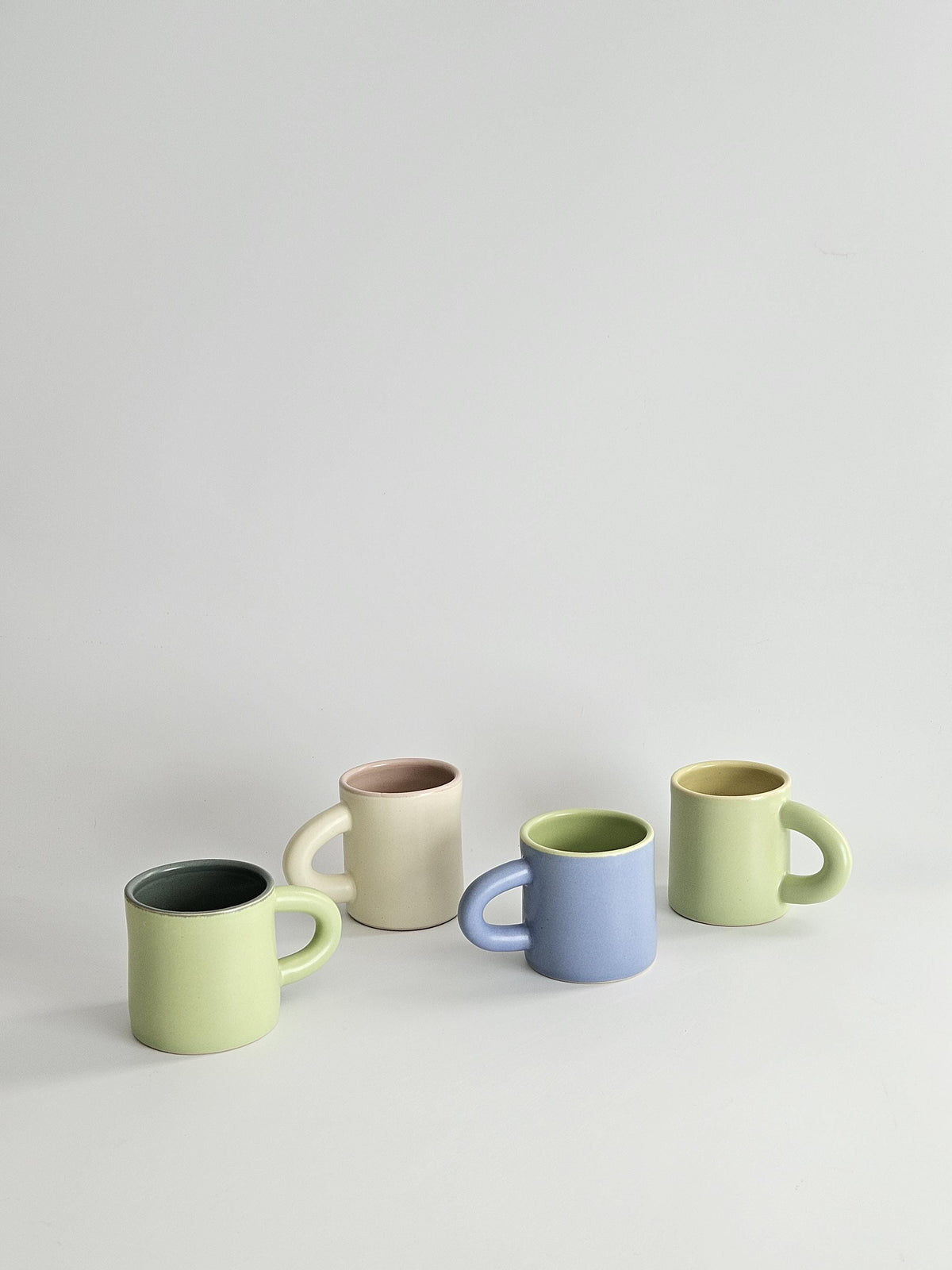 Two-Toned Ceramic Coffee Mug, Handmade Pottery, Color Block Design