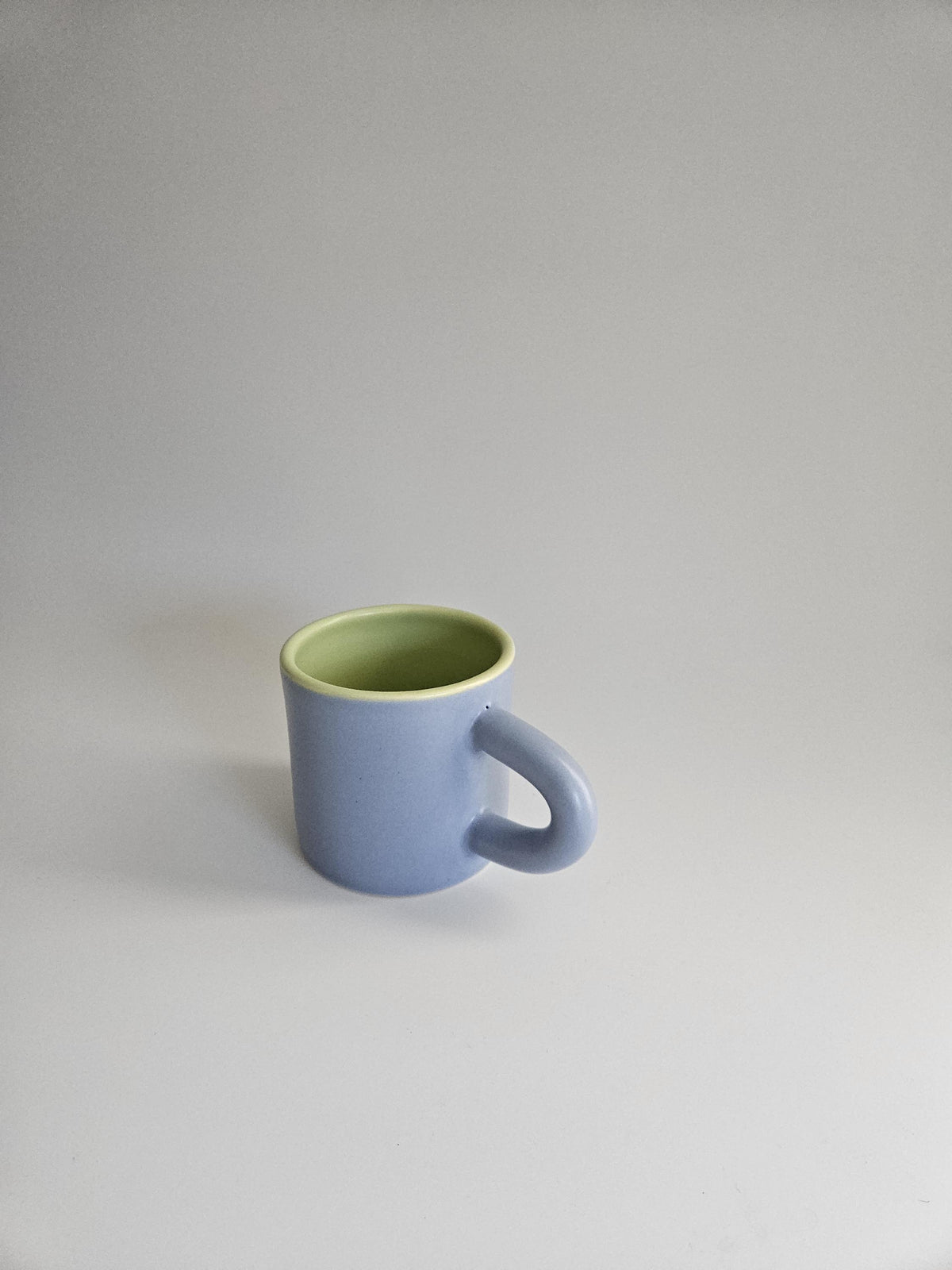 Two-Toned Ceramic Coffee Mug, Handmade Pottery, Color Block Design