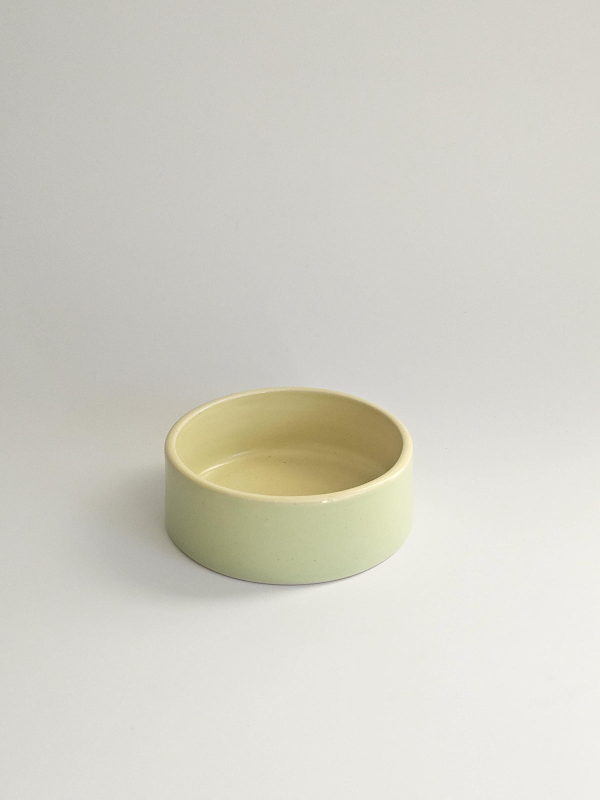 Handmade Inside Out Color Block Pet Dish: Cat Dog Dish Two-Toned Ceramic