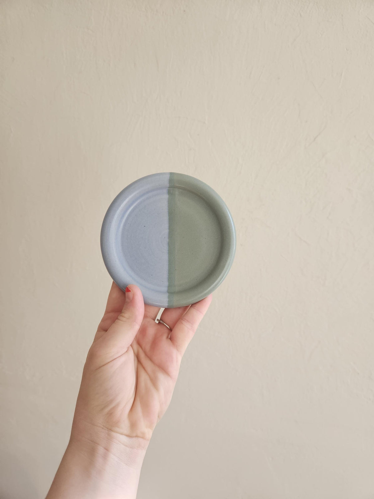 Handmade Ceramic Color Block Coaster: Wheel Thrown Pottery