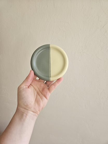 Handmade Ceramic Color Block Coaster: Wheel Thrown Pottery