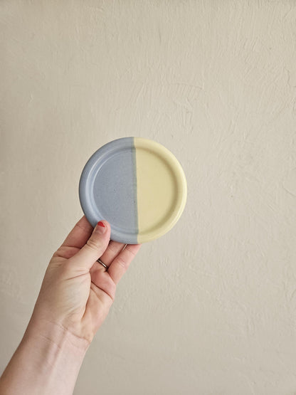 Handmade Ceramic Color Block Coaster: Wheel Thrown Pottery