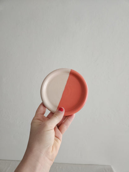 Handmade Ceramic Color Block Coaster: Wheel Thrown Pottery