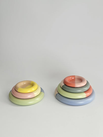 Handmade Ceramic Donut Dish: Chunky Bubble Plate, Ring & Jewelry Holder