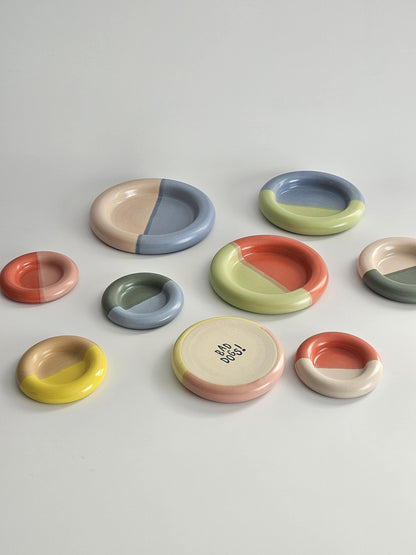 Handmade Ceramic Donut Dish: Chunky Bubble Plate, Ring & Jewelry Holder