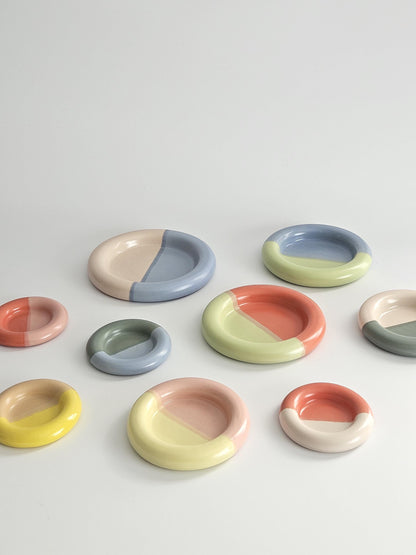 Handmade Ceramic Donut Dish: Chunky Bubble Plate, Ring & Jewelry Holder