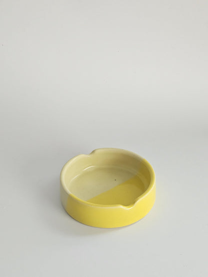 Handmade Ceramic Ashtray: Two-Tone Color Block Glaze