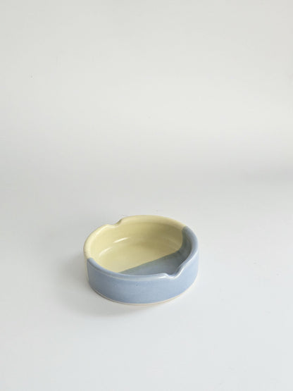 Handmade Ceramic Ashtray: Two-Tone Color Block Glaze