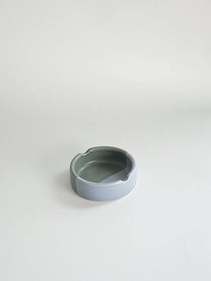 Handmade Ceramic Ashtray: Two-Tone Color Block Glaze