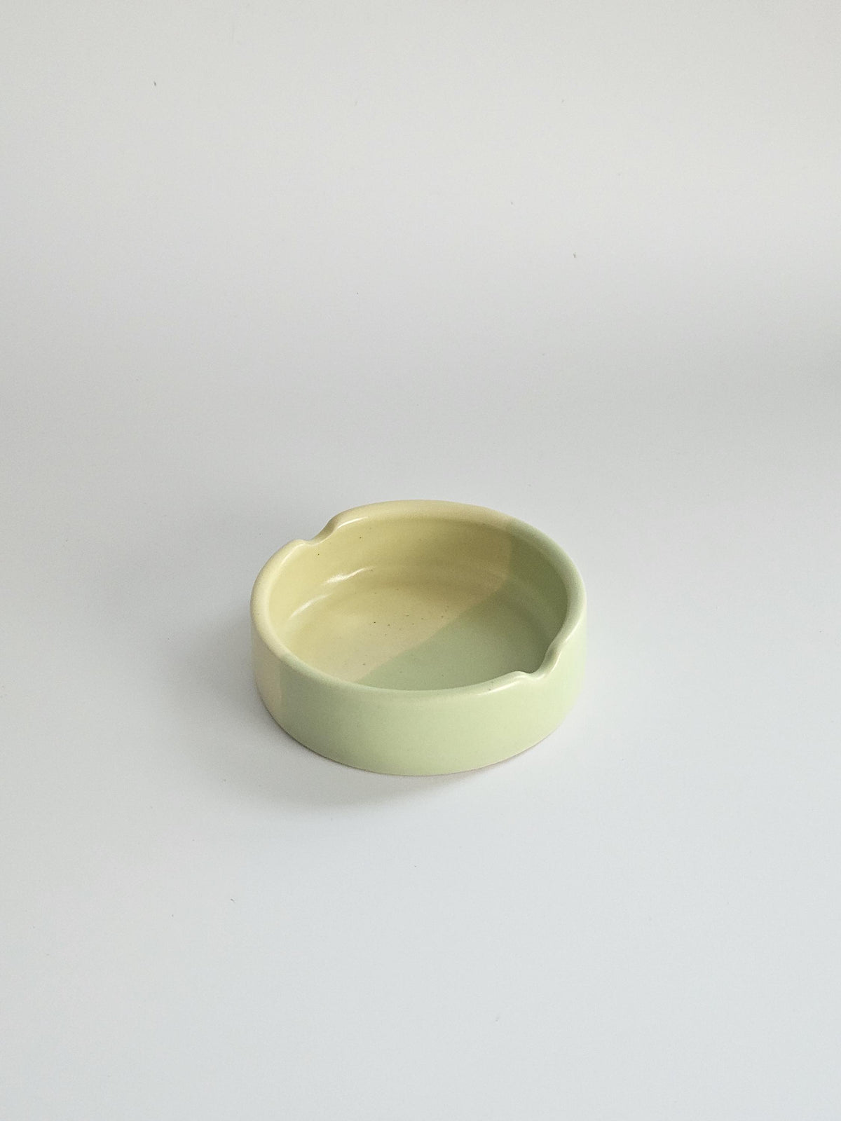 Handmade Ceramic Ashtray: Two-Tone Color Block Glaze
