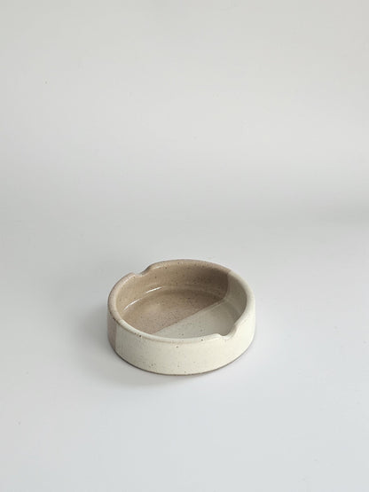 Handmade Ceramic Ashtray: Two-Tone Color Block Glaze