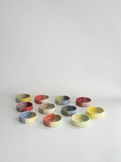 Handmade Ceramic Ashtray: Two-Tone Color Block Glaze